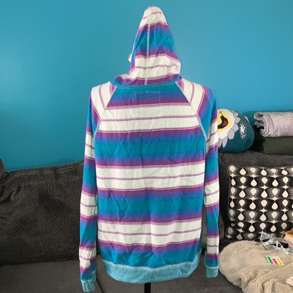 American Eagle Striped Hoodie, Large - Picture 4 of 6